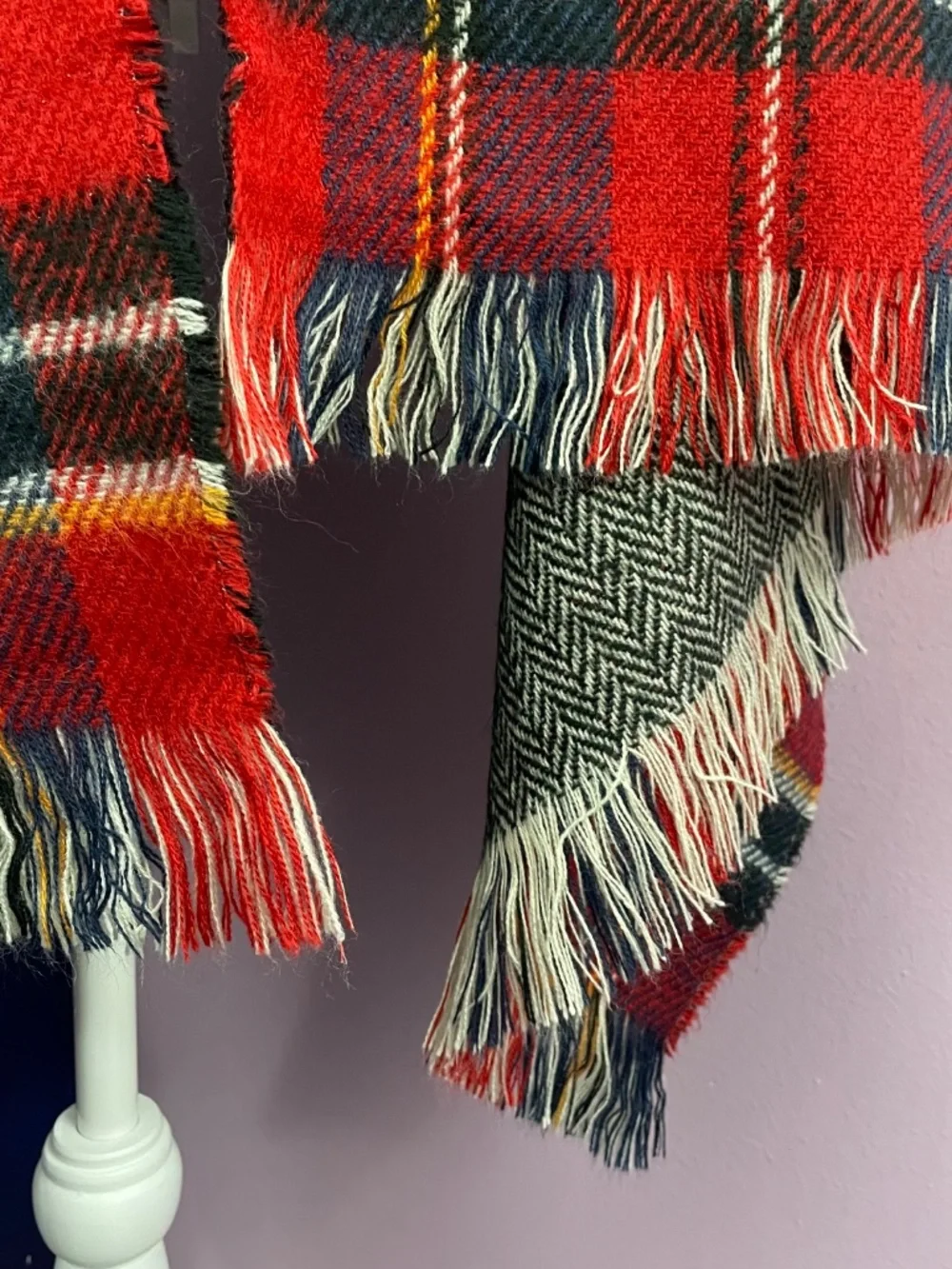 Red Plaid Blanket Scarf 28
